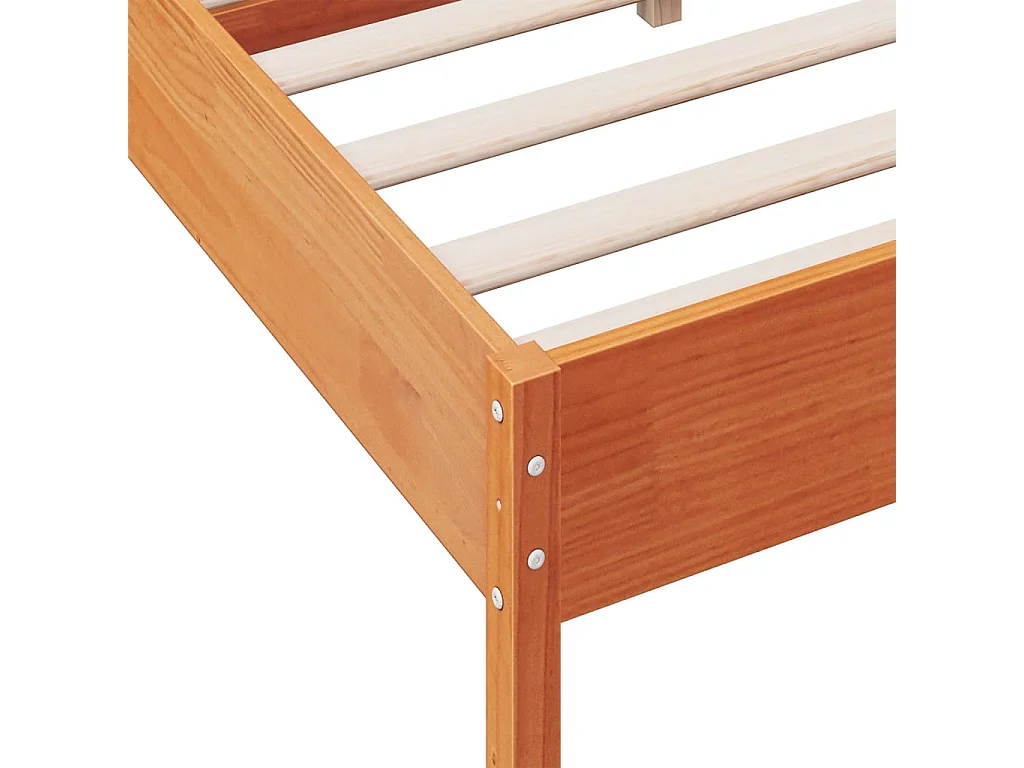 Letto senza Materasso Marrone Cera 135x190 cm in Legno di Pino