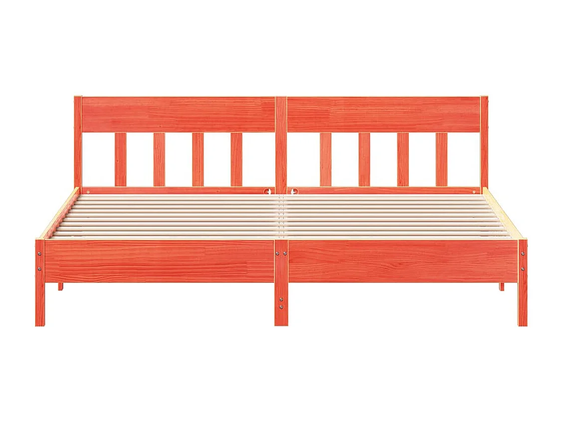 Cadre de lit sans matelas cire marron 180x200cm bois pin massif