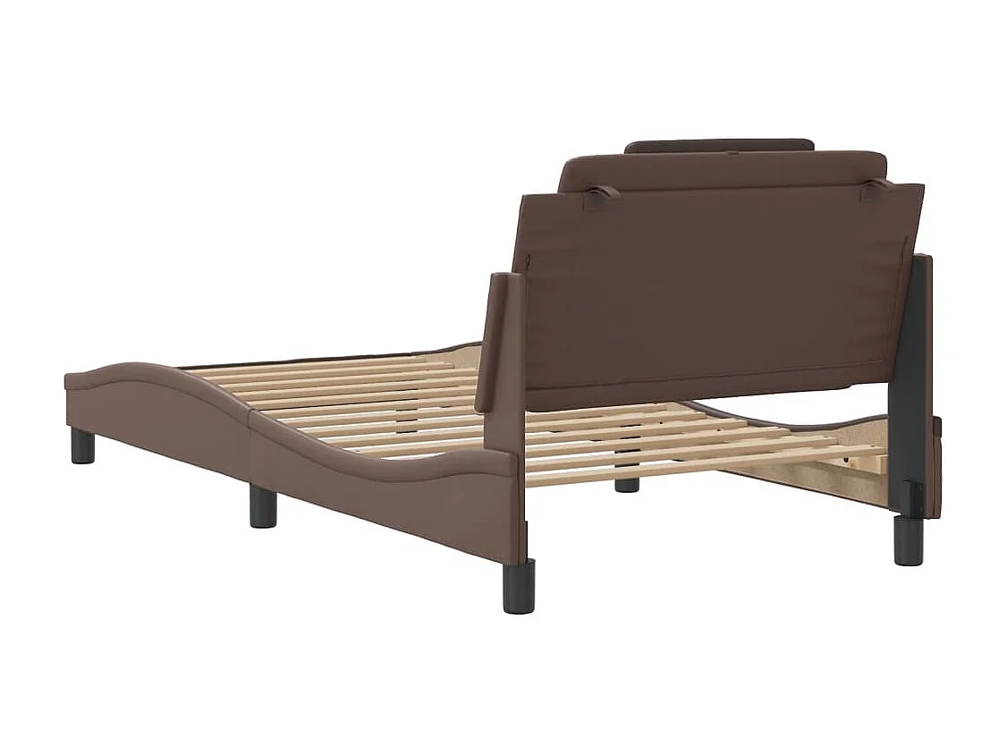 Giroletto con Testiera Marrone 100x200 cm in Similpelle