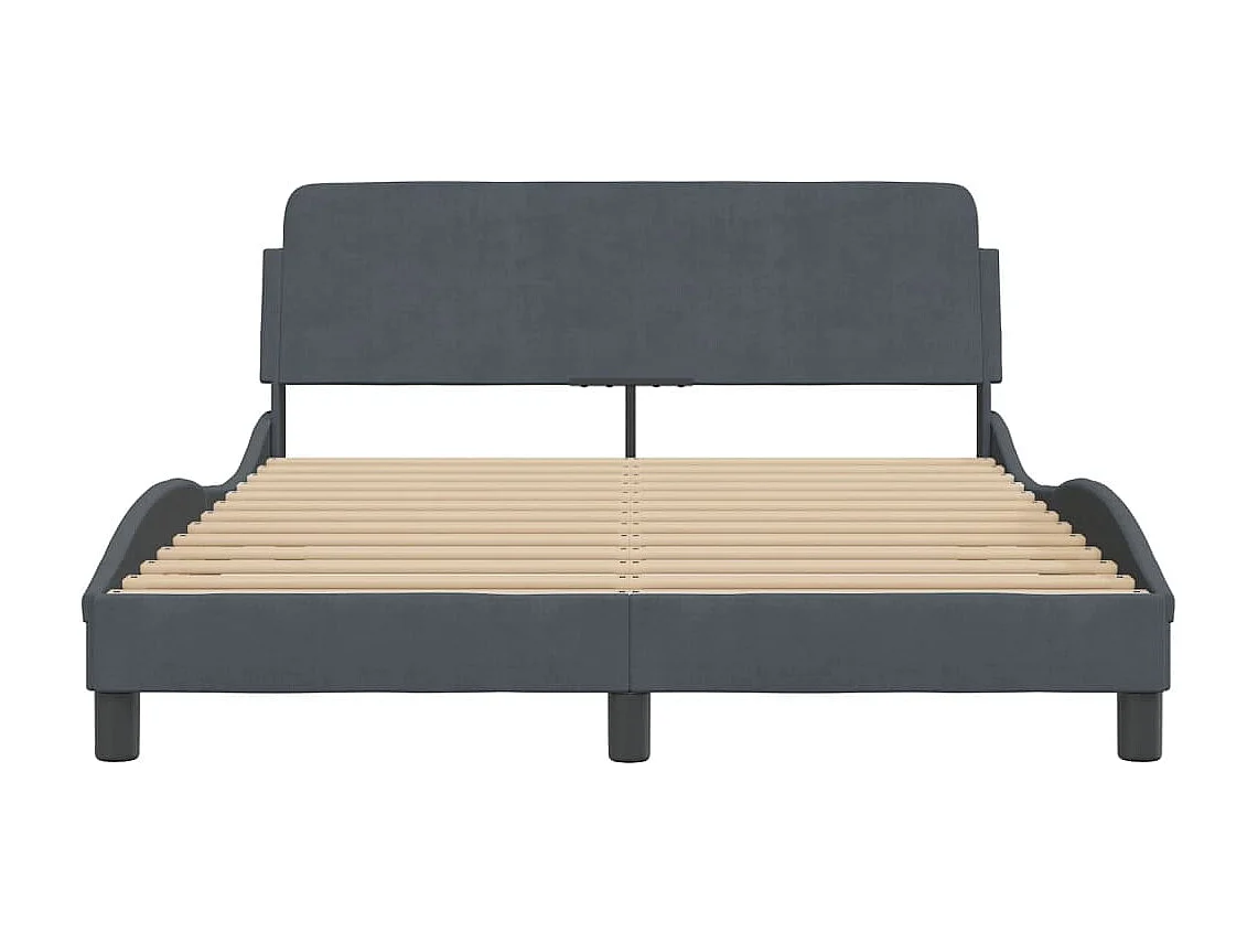 Bedframe zonder matras 140x190 cm fluweel donkergrijs