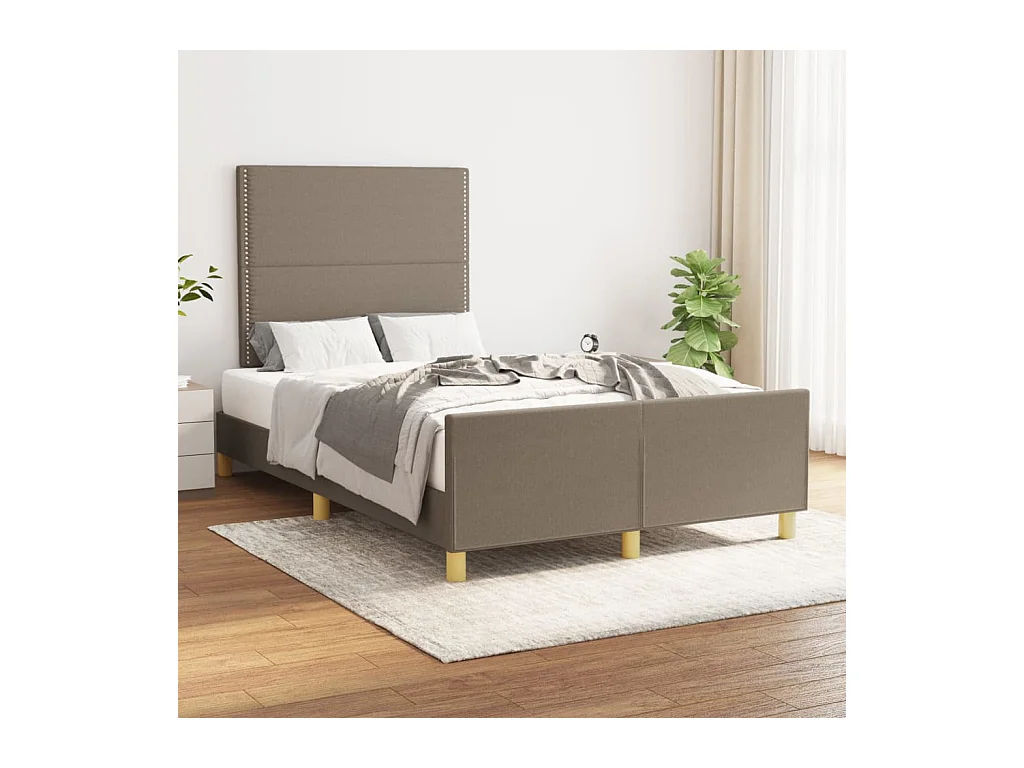 Bettgestell ohne Matratze Taupe 120x200 cm Stoff