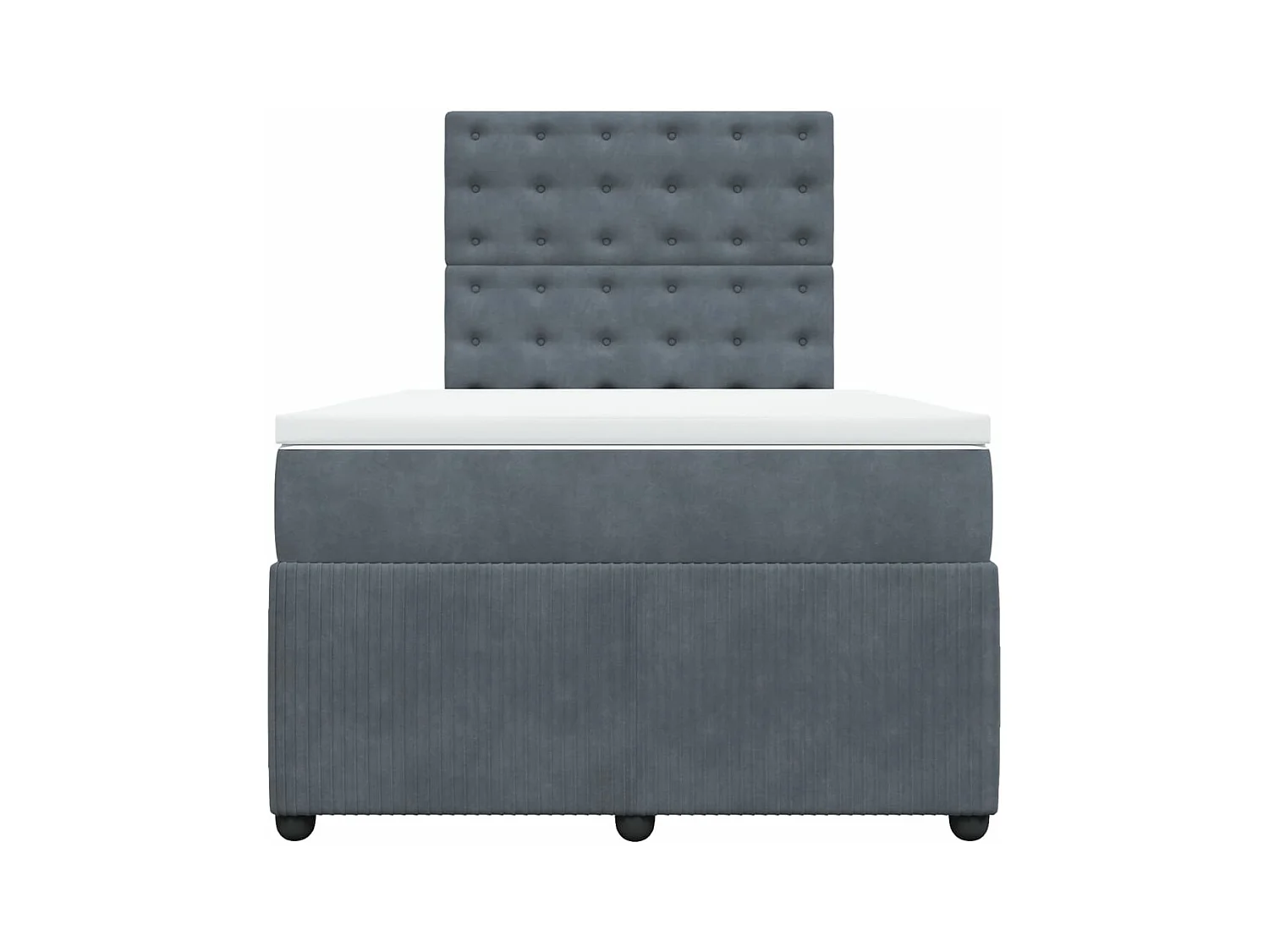 Sommier à lattes de lit et matelas Gris foncé 120x200cm Velours