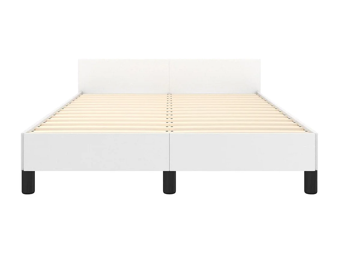 Cadre de lit sans matelas blanc 120x190 cm similicuir