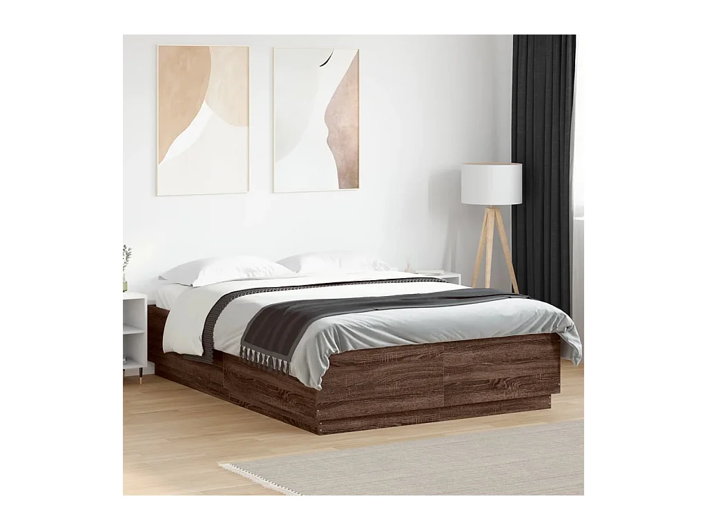 Cadre de lit sans matelas chêne marron 120x200 cm