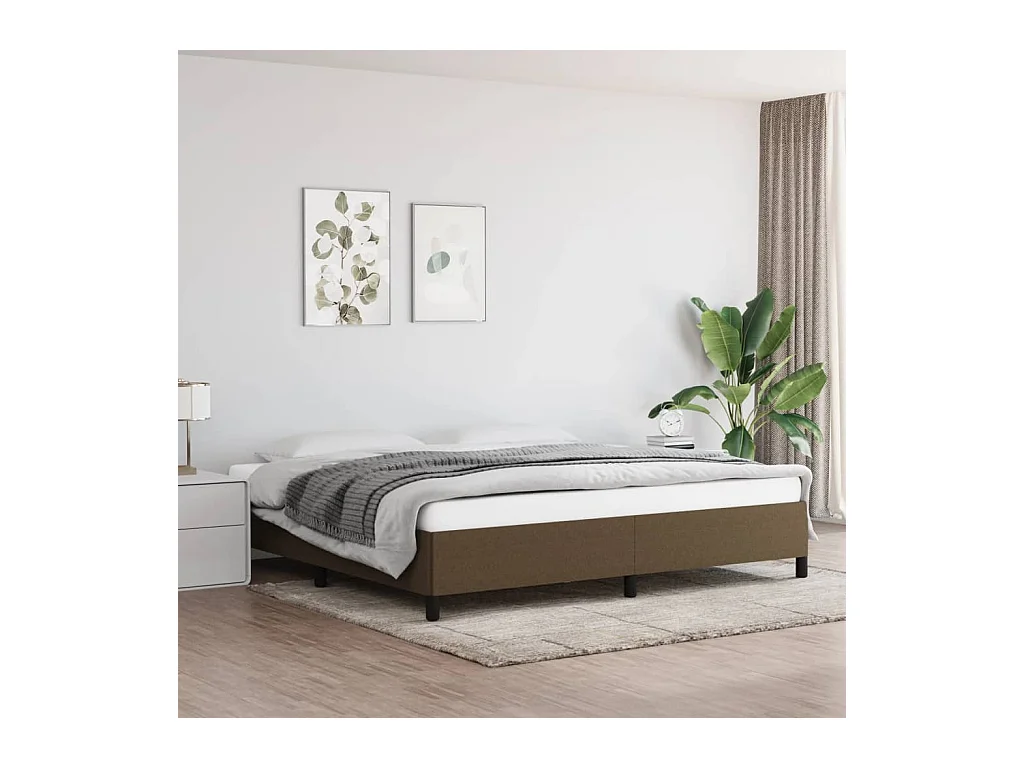 Bedframe stof donkerbruin 200x200 cm