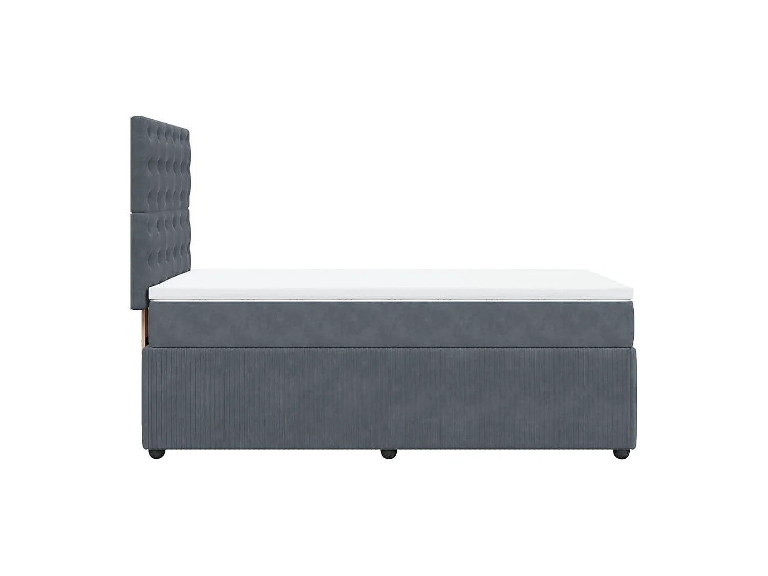 Sommier à lattes de lit et matelas Gris foncé 90x200 cm Velours