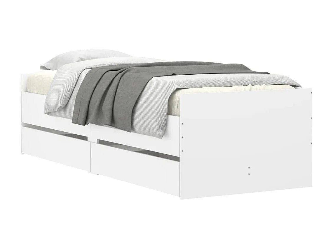Estrutura de cama com gavetas 90x190 cm branco