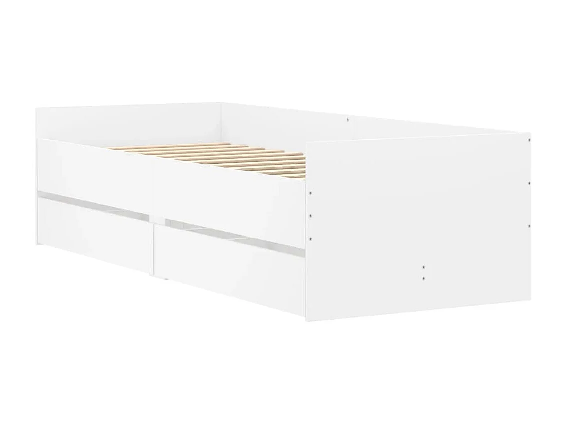 Estrutura de cama com gavetas 90x190 cm branco