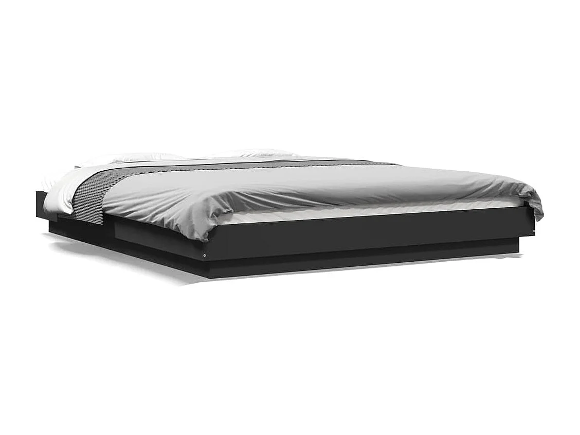 Cadre de lit sans matelas noir 160x200 cm