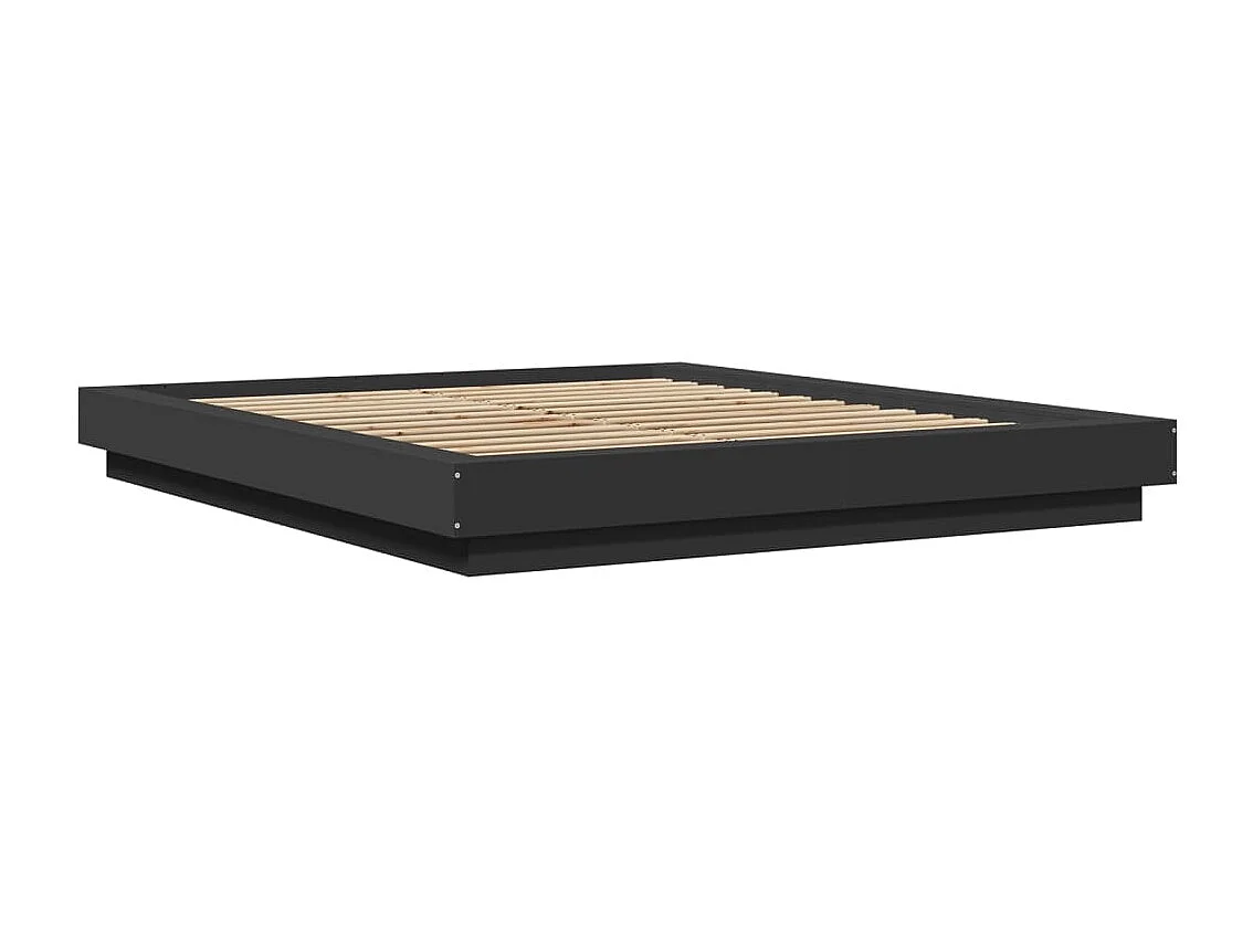 Cadre de lit sans matelas noir 160x200 cm