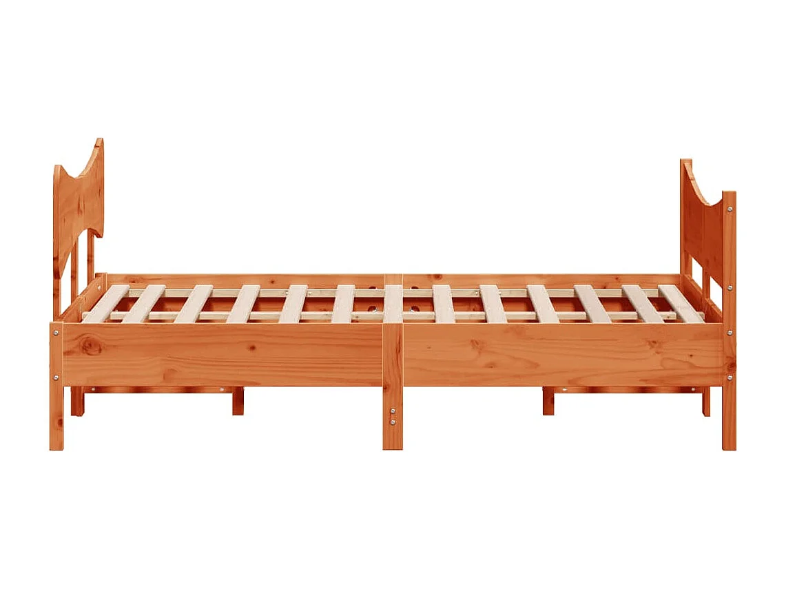 Letto senza Materasso Marrone Cera 140x190 cm in Legno di Pino