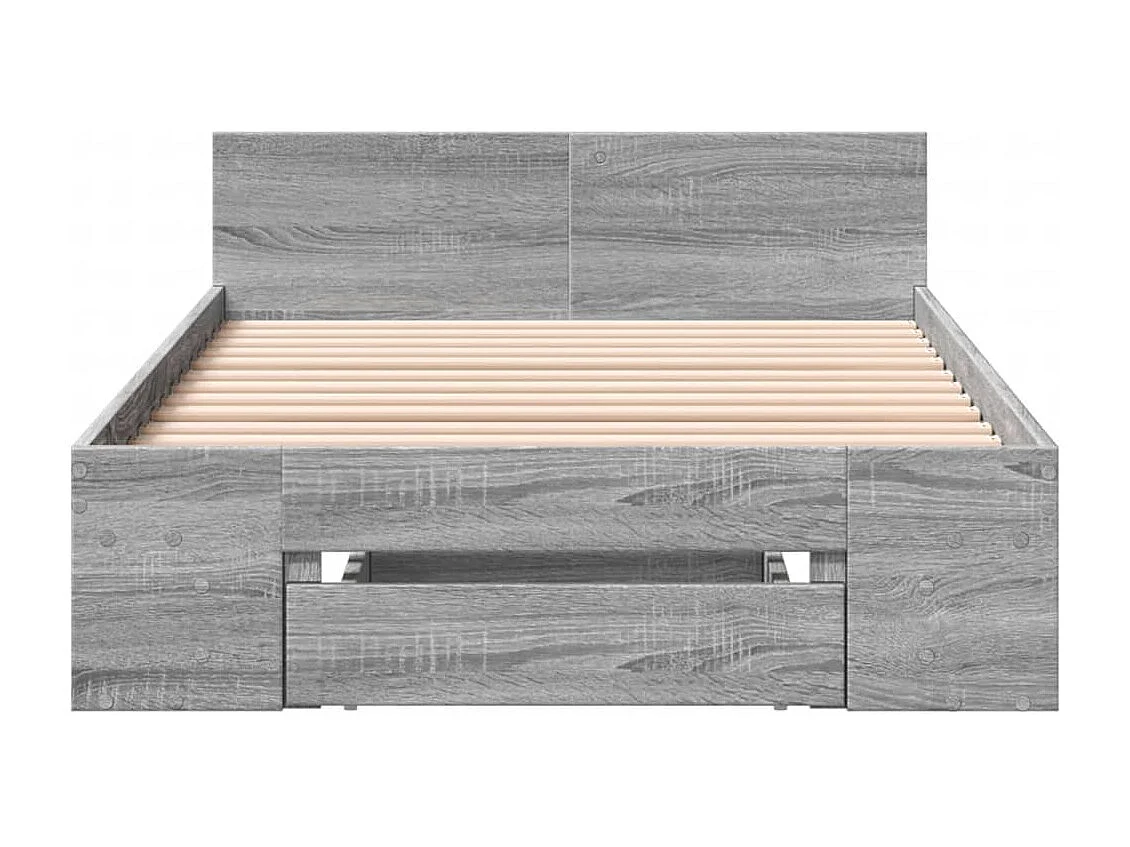 Cadre de lit avec tiroir sans matelas sonoma gris 90x200 cm