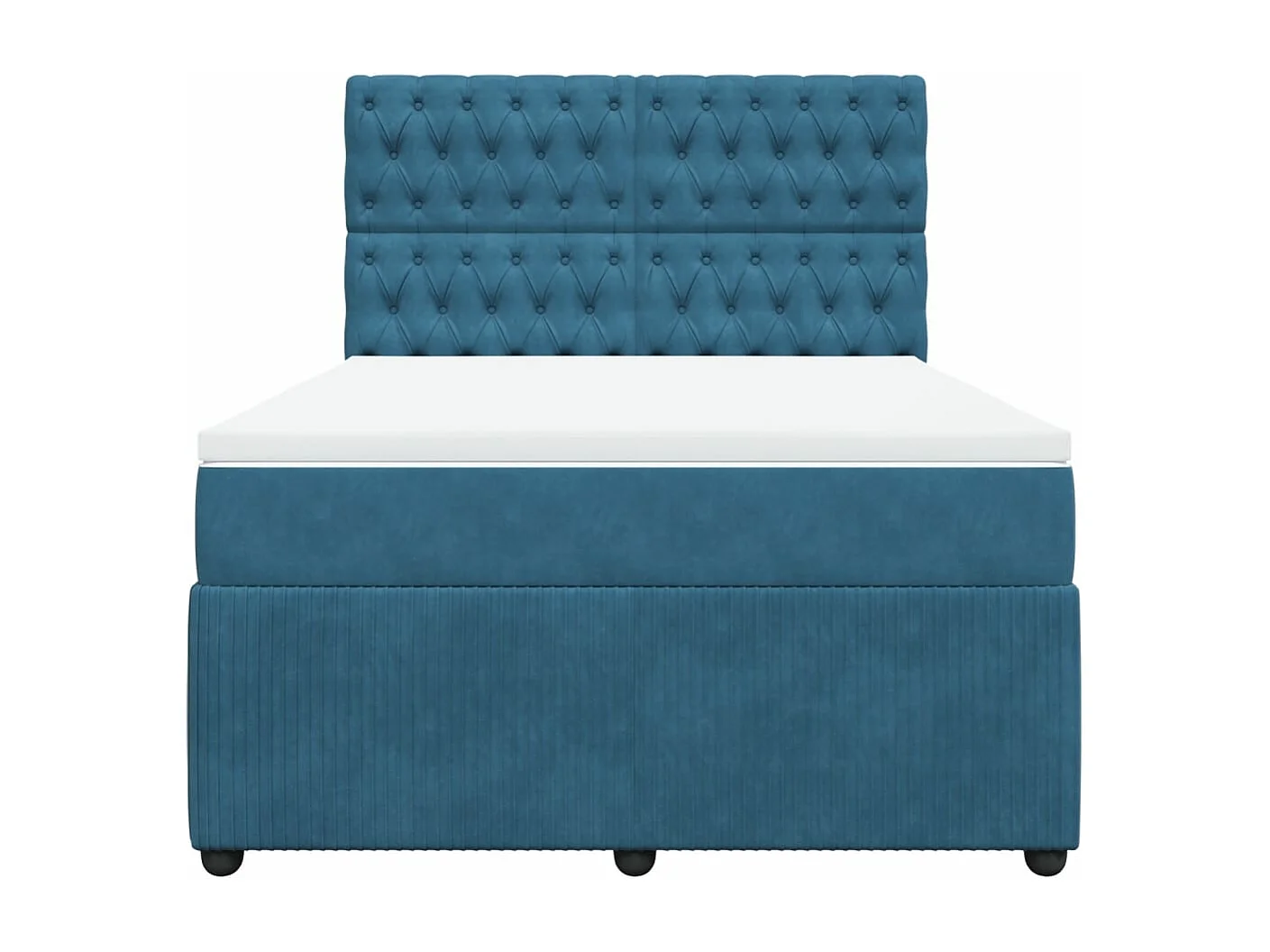 Boxspring met matras fluweel donkerblauw 140x200 cm