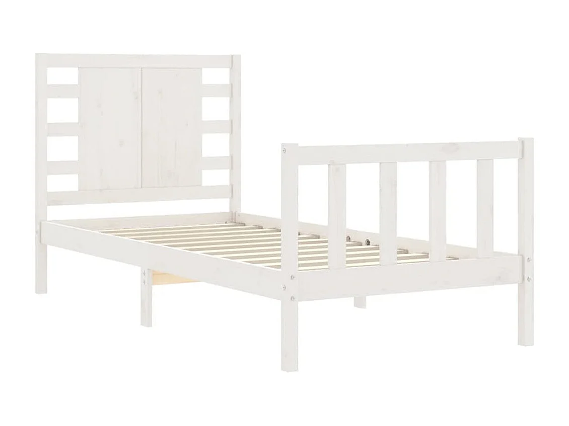 Cadre de lit sans matelas blanc bois de pin massif