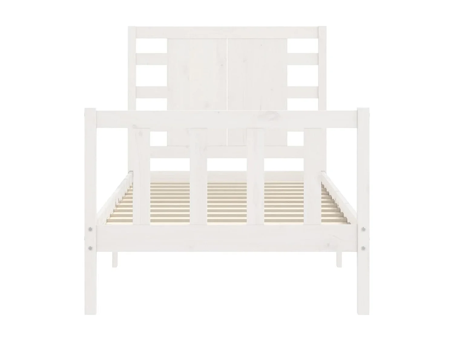 Cadre de lit sans matelas blanc bois de pin massif