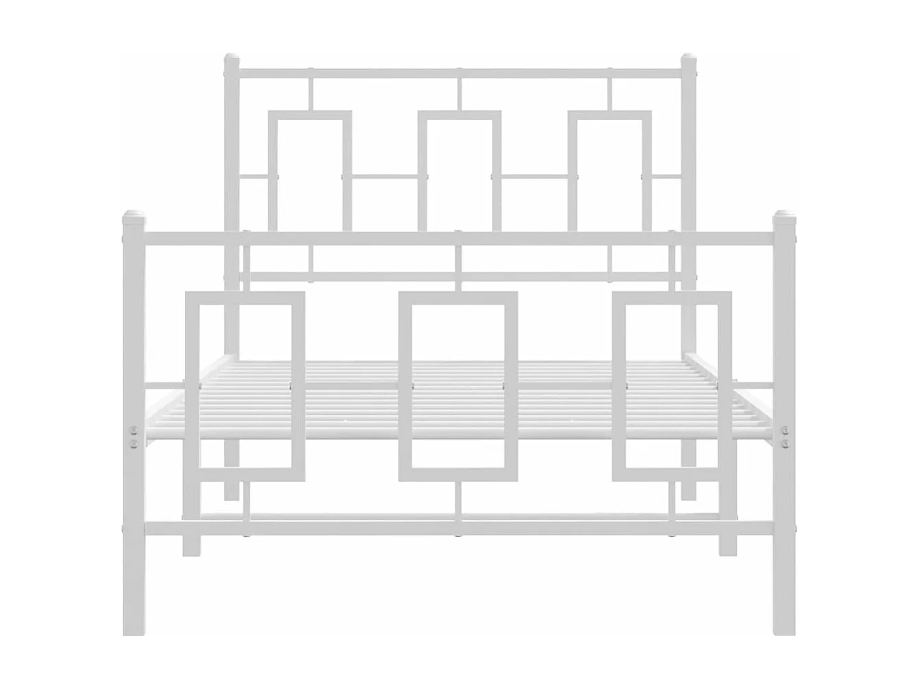 Estrutura de cama com cabeceira e pés 90x200 cm metal branco