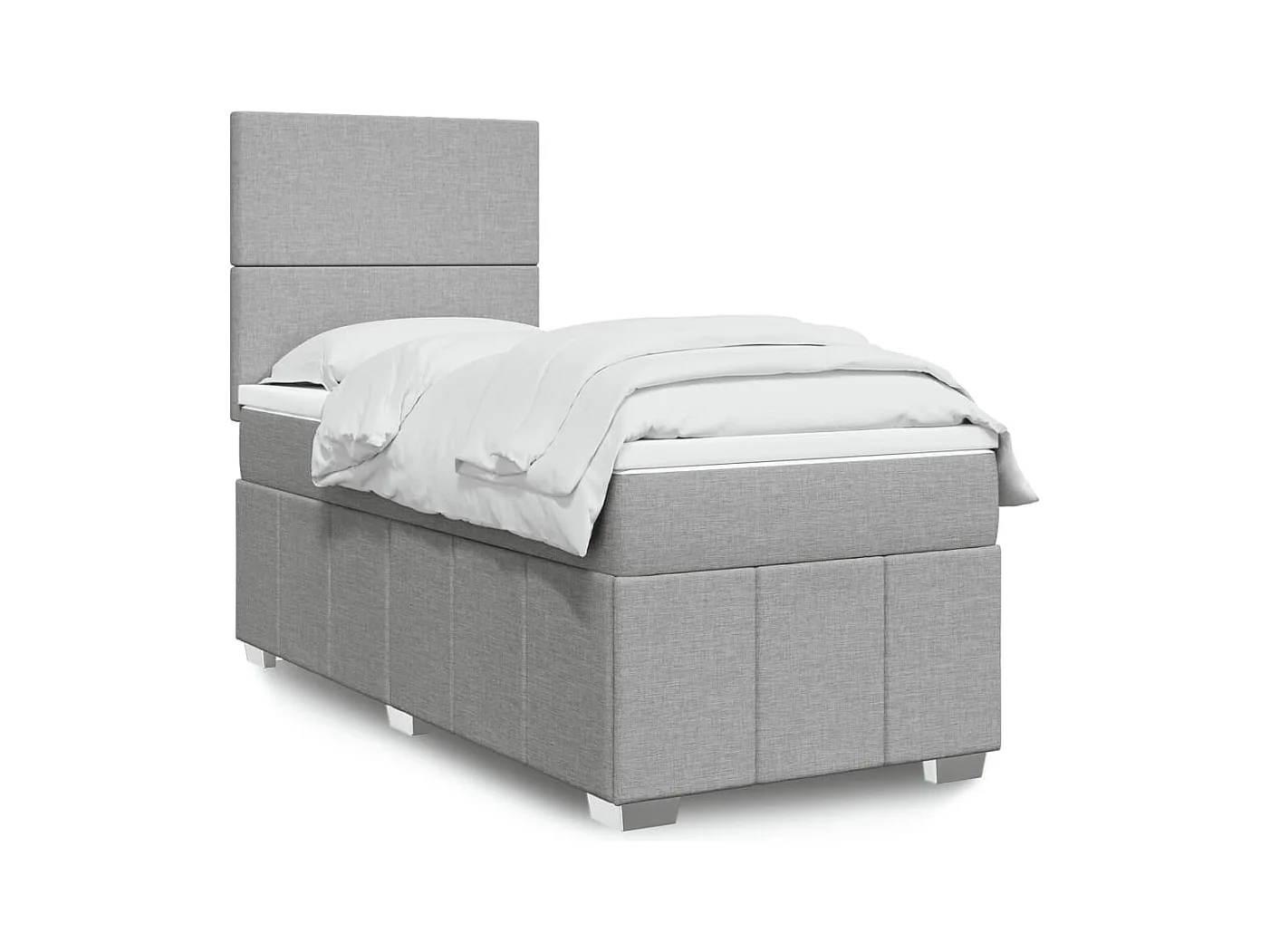 Cama com molas/colchão 90x190 cm tecido cinzento-claro