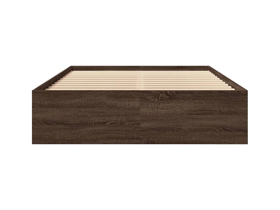Bedframe bewerkt hout bruin eikenkleur 135x190 cm