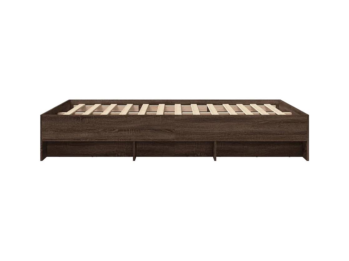 Bedframe bewerkt hout bruin eikenkleur 135x190 cm