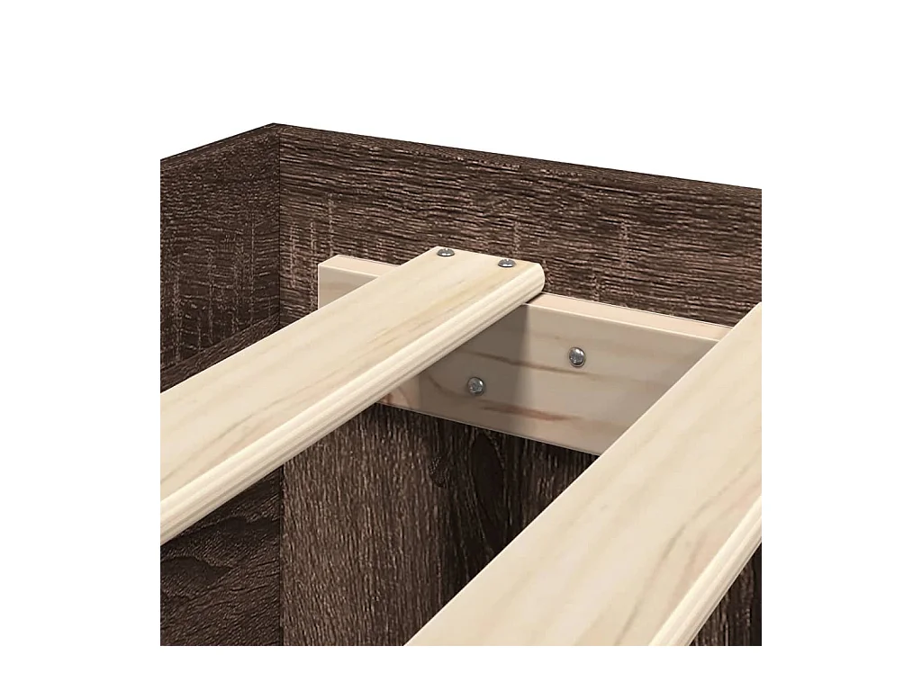 Bedframe bewerkt hout bruin eikenkleur 135x190 cm