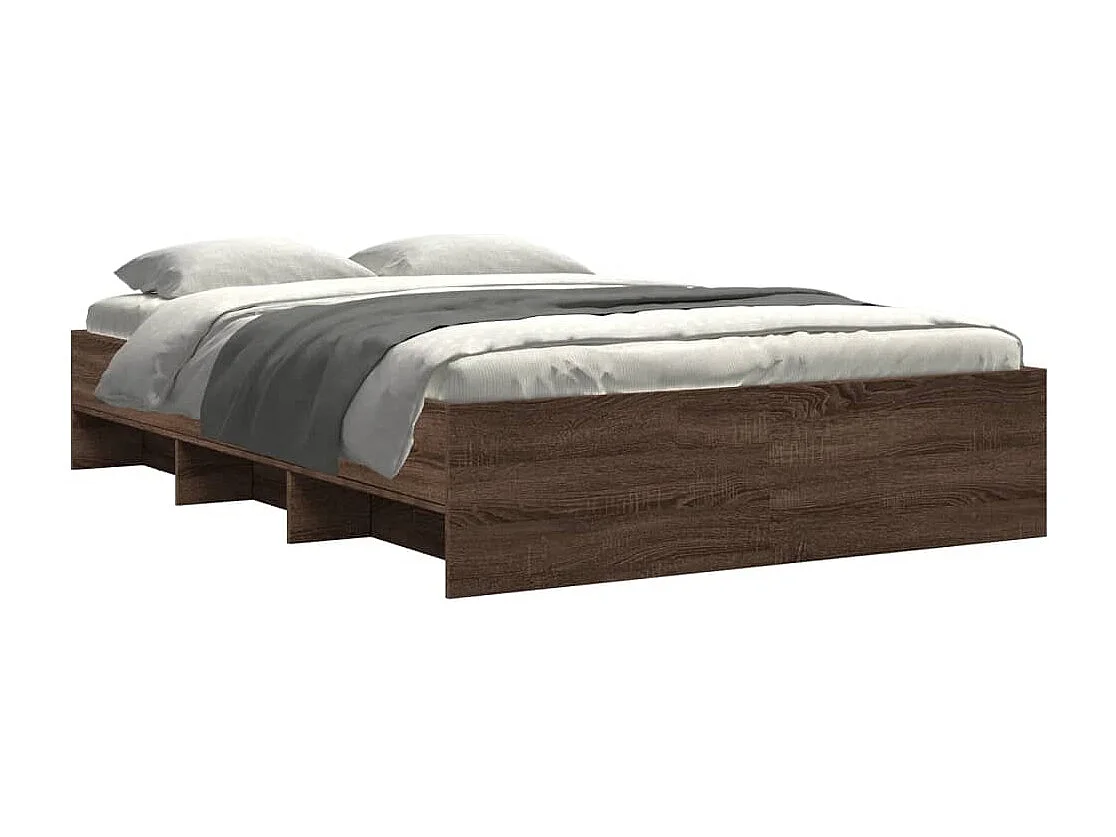 Cadre de lit sans matelas chêne marron 135x190 cm