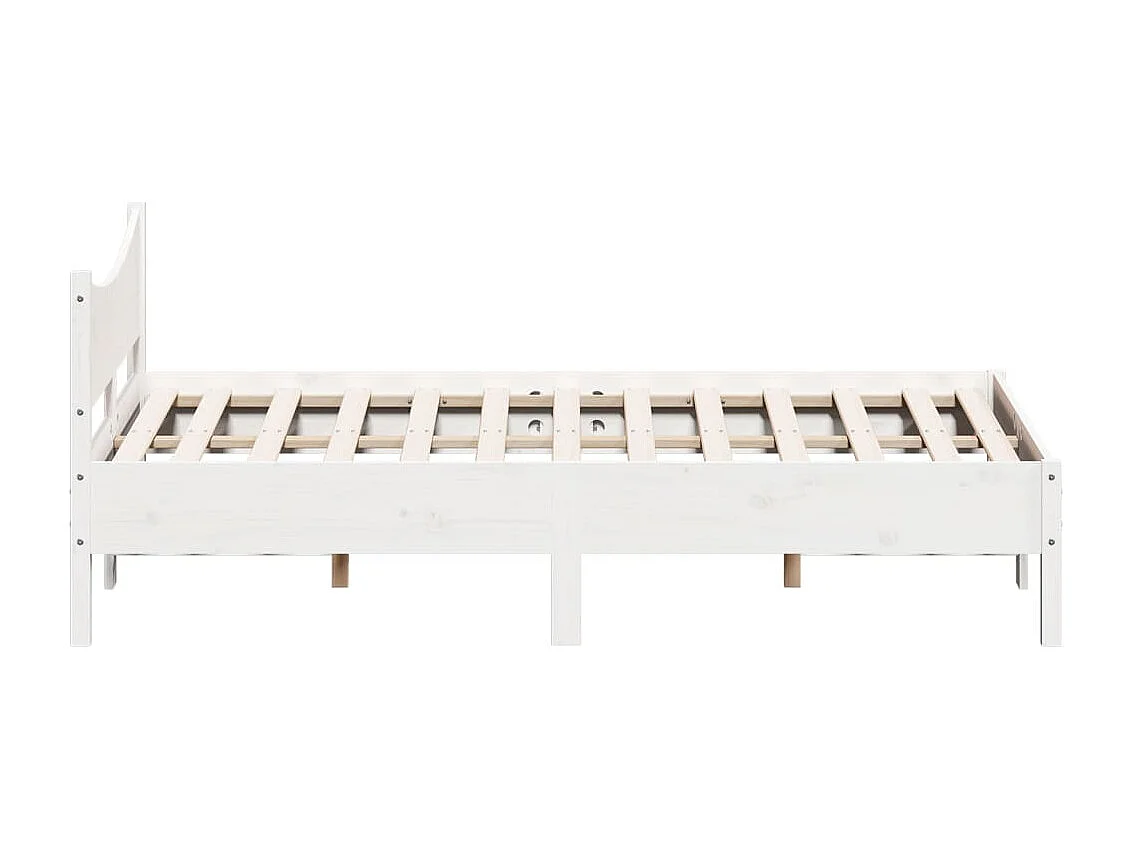 Cadre de lit sans matelas blanc 135x190 cm bois de pin massif