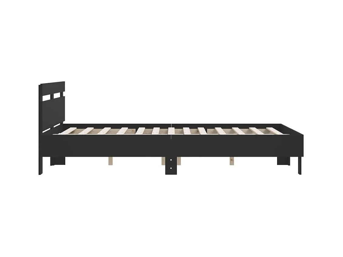 Cadre de lit sans matelas noir 140x190 cm