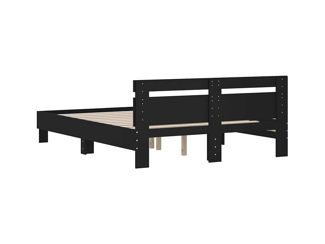 Cadre de lit sans matelas noir 140x190 cm