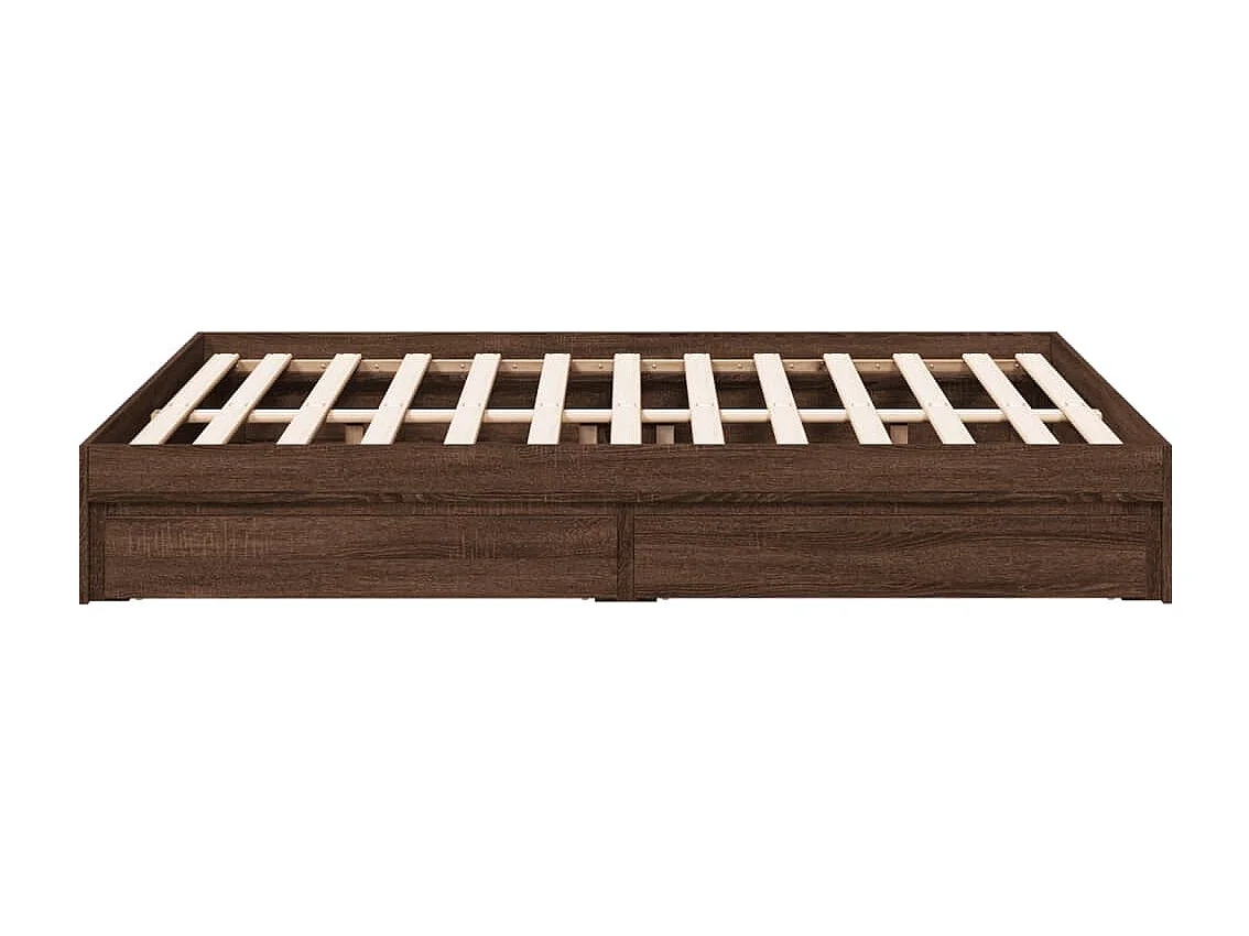Bettgestell mit Schubladen Braun Eichen-Optik 120x190 cm