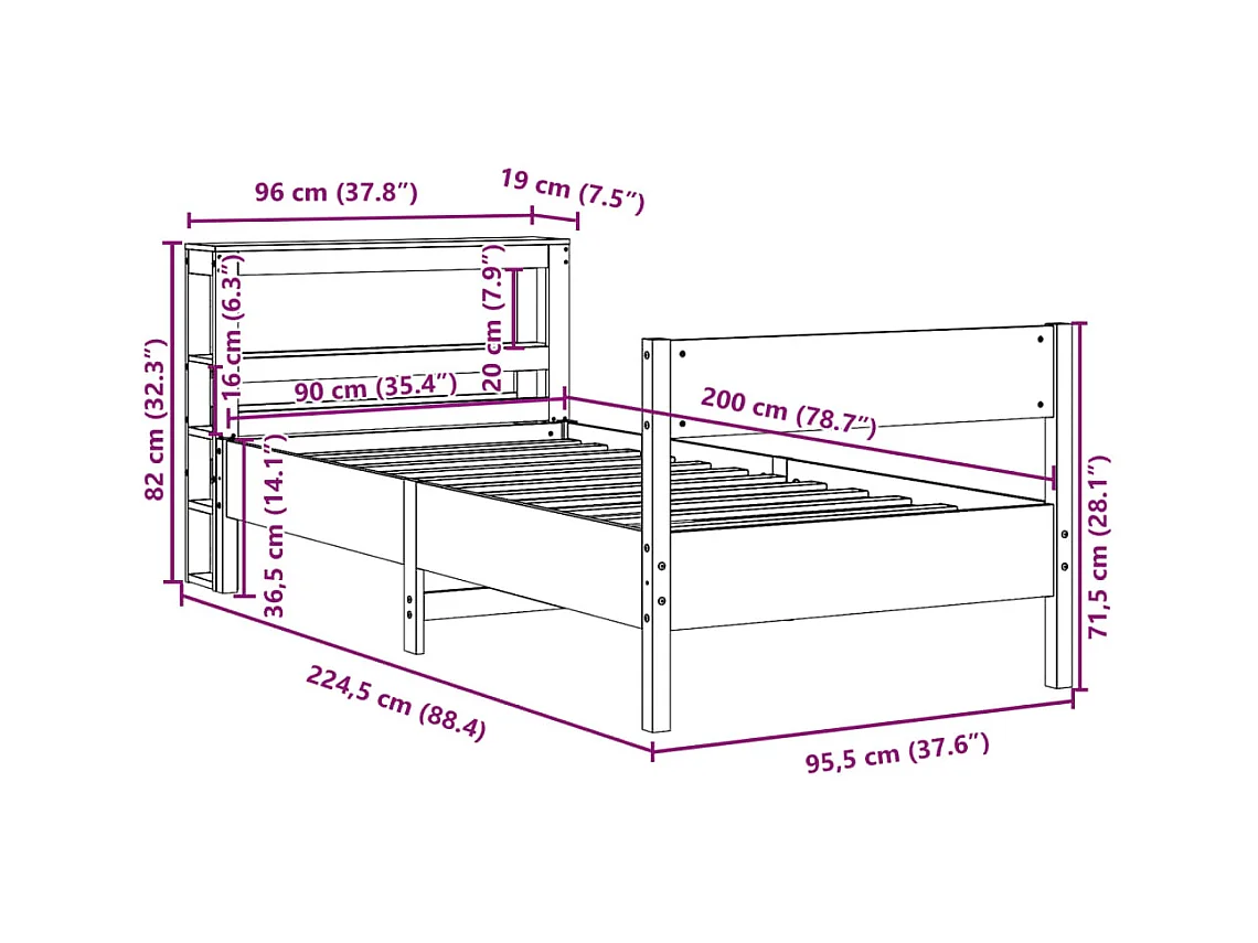 Giroletto Cassetti Grigio Sonoma 150x200 cm Legno Multistrato