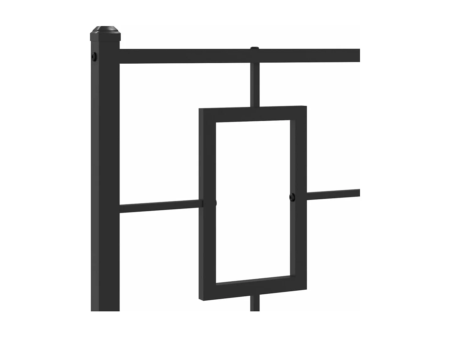 Cadre de lit métal sans matelas avec tête de lit noir 90x190 cm