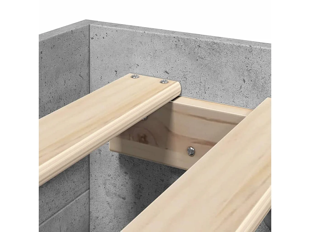 Cadre de lit sans matelas gris béton 100x200 cm bois ingénierie