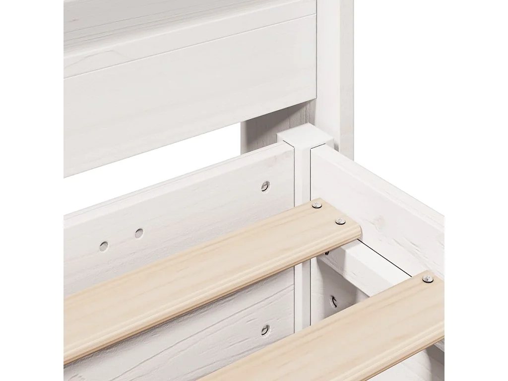 Cadre de lit sans matelas blanc 200x200 cm bois massif de pin