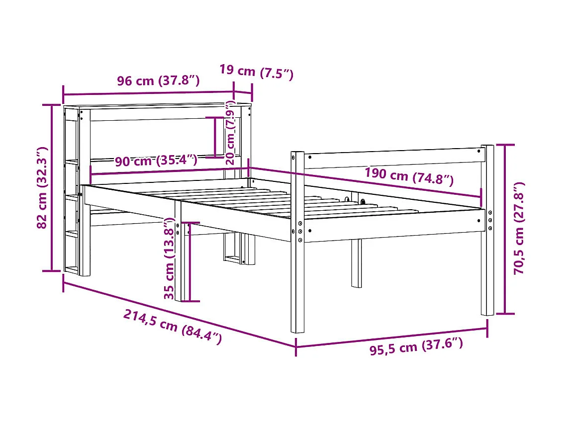 Giroletto con Cassetti Rovere Fumo 120x190 cm Legno Multistrato