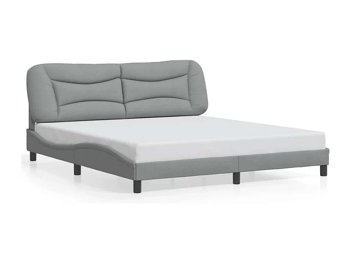 Cadre de lit sans matelas gris clair 180x200 cm tissu