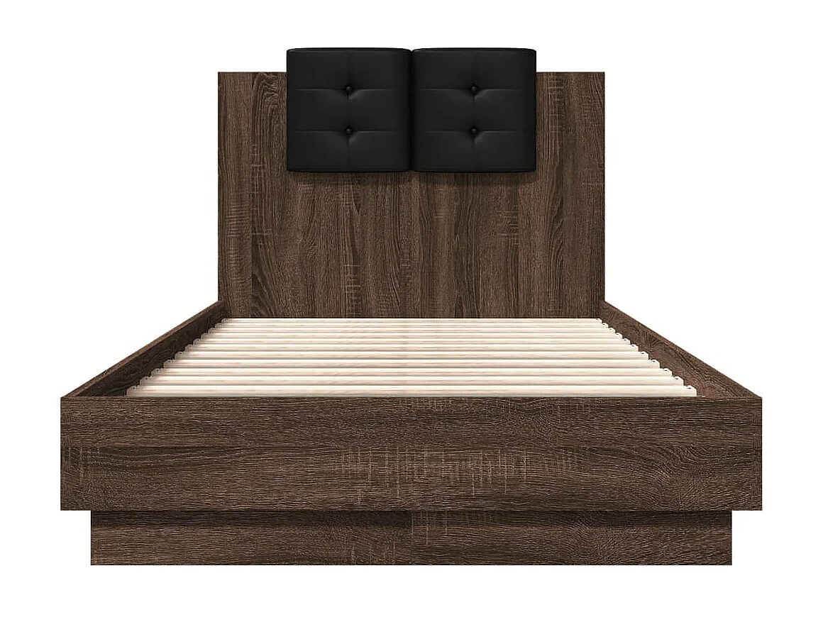 Cadre de lit sans matelas chêne marron 75x190 cm