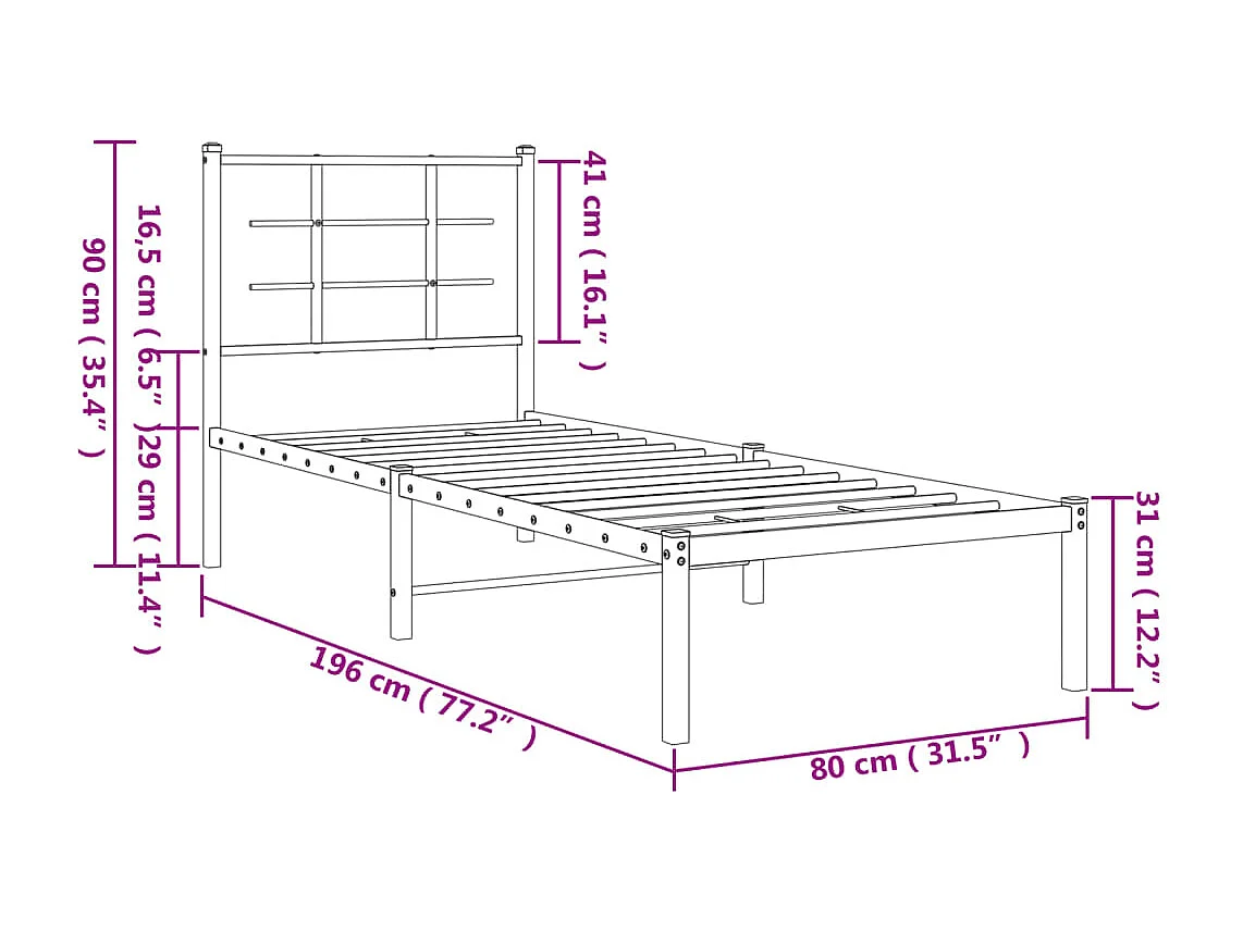 Cadre de lit sans matelas cire marron 100x200cm bois pin massif