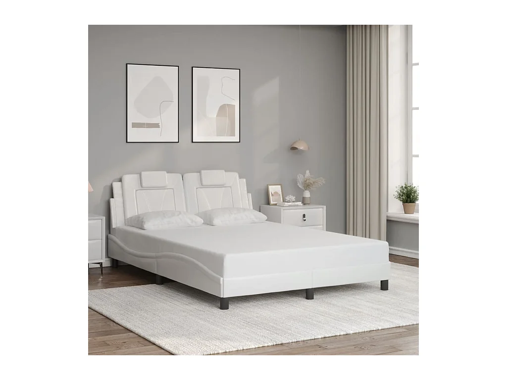 Giroletto con Testiera Bianco 120x200 cm in Similpelle