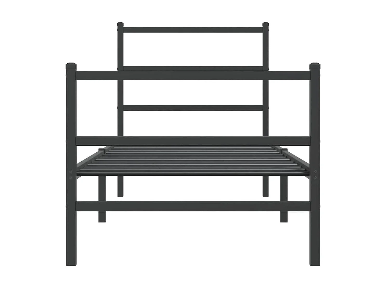 Giroletto con Testiera e Pediera Metallo Nero 75x190 cm