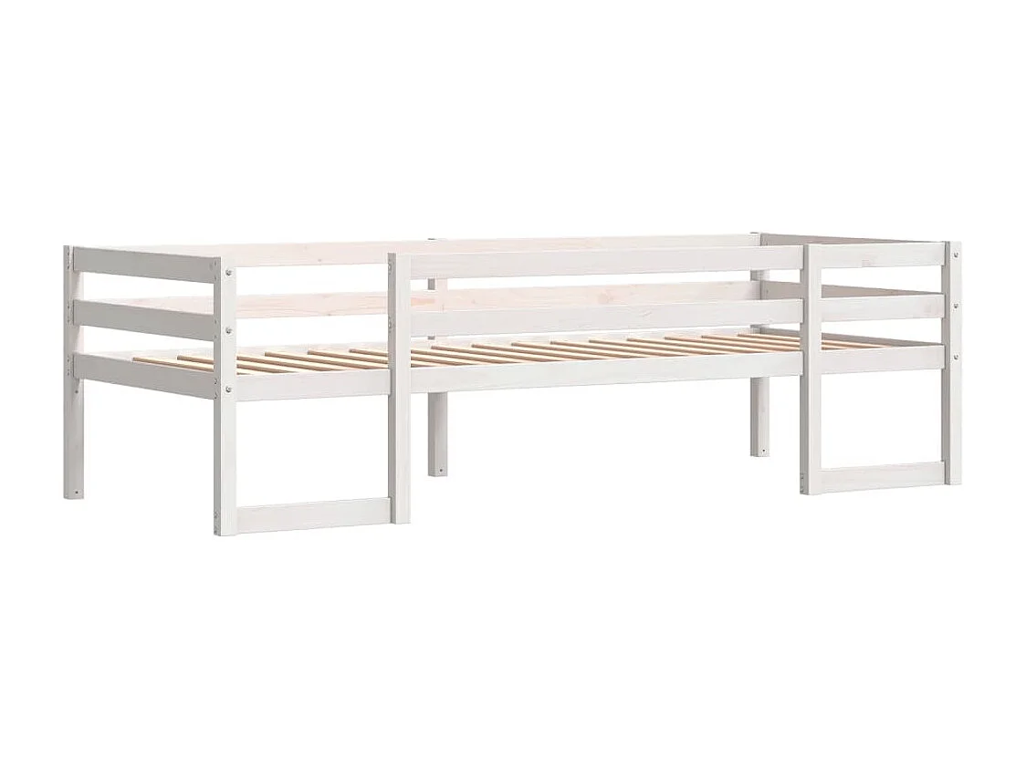 Estrutura de cama infantil 75x190 cm pinho maciço branco