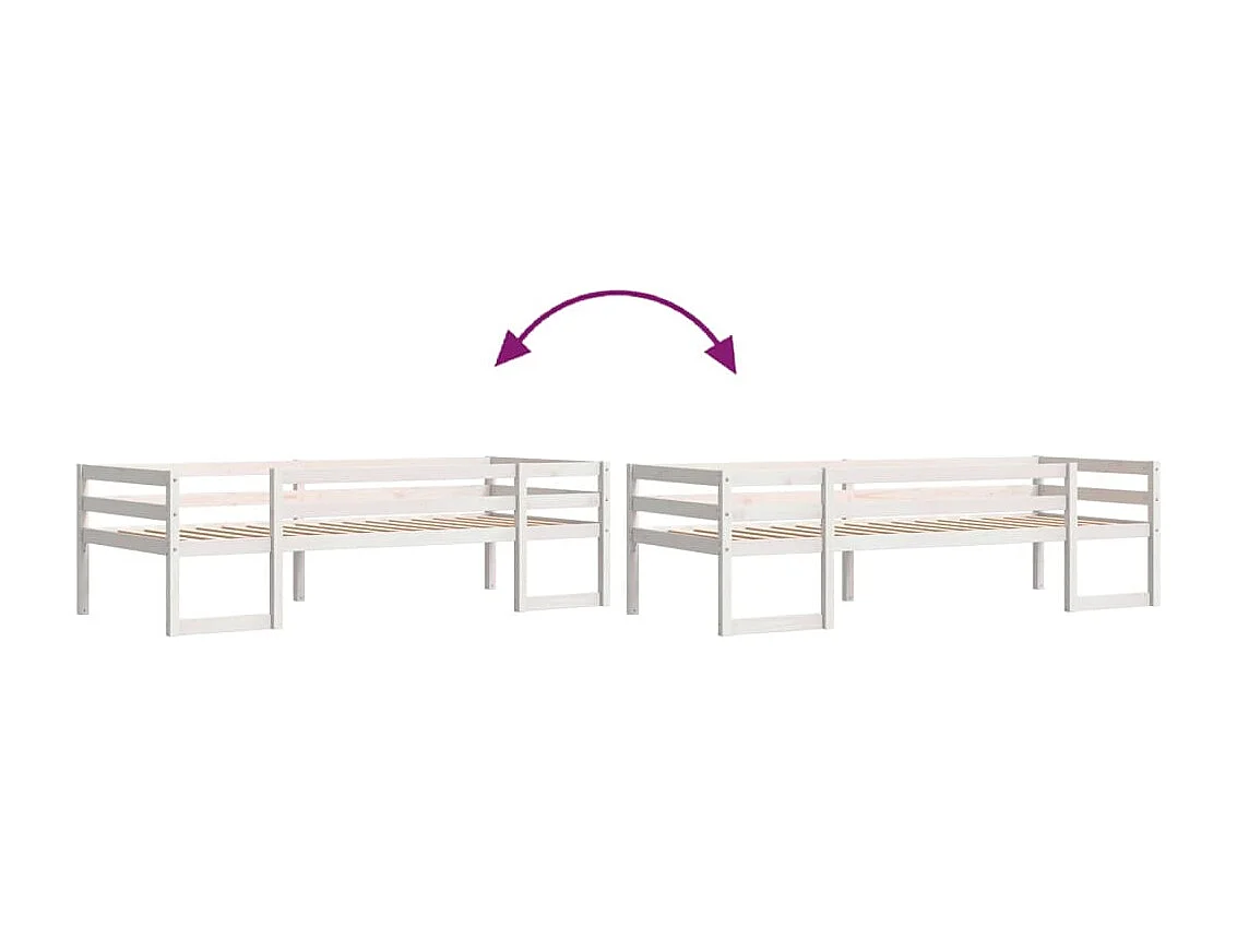 Estrutura de cama infantil 75x190 cm pinho maciço branco