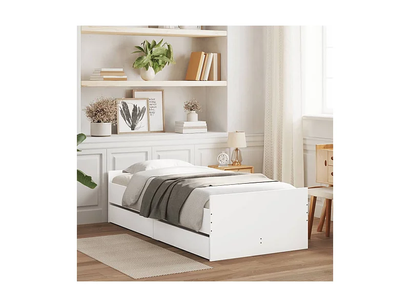 Bedframe met lades wit 90x200 cm