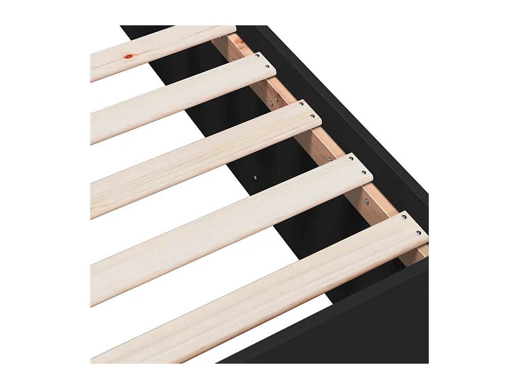 Cadre de lit sans matelas noir 120x190 cm