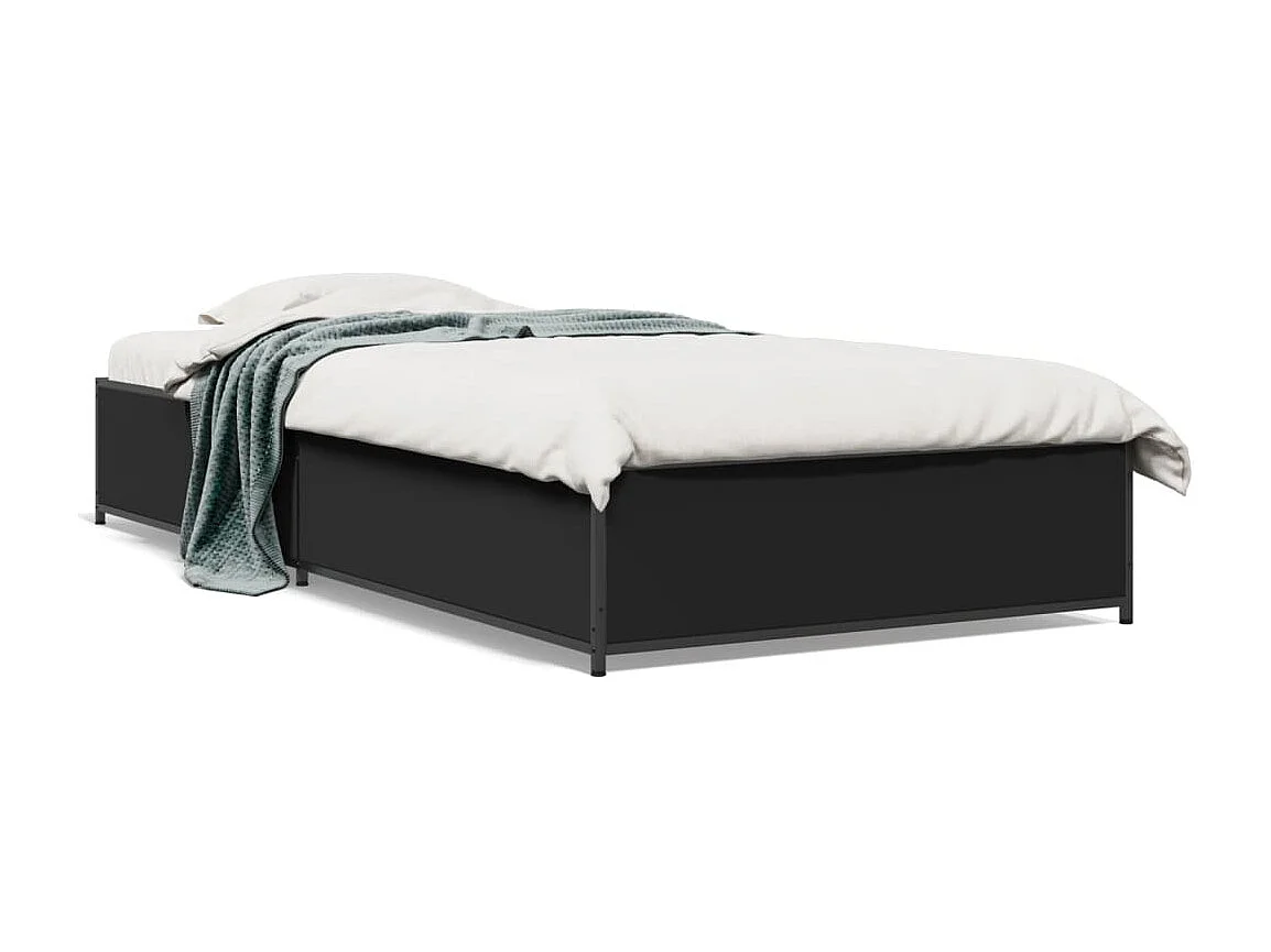 Cadre de lit sans matelas noir 90x190 cm