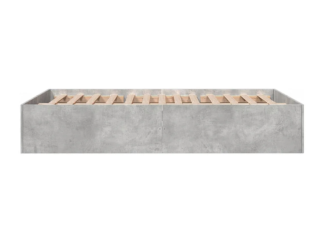 Cadre de lit sans matelas gris béton 135x190 cm