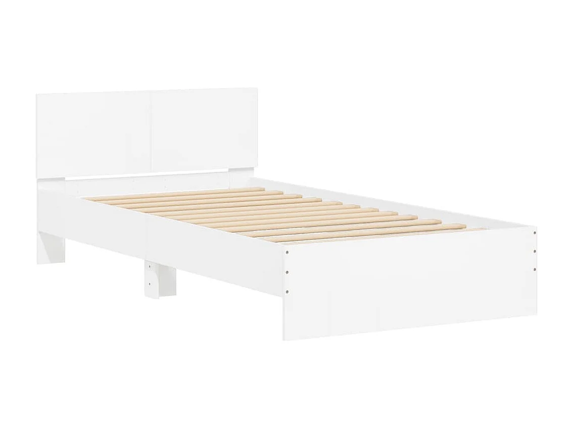 Cadre de lit sans matelas avec tête de lit blanc 100x200 cm