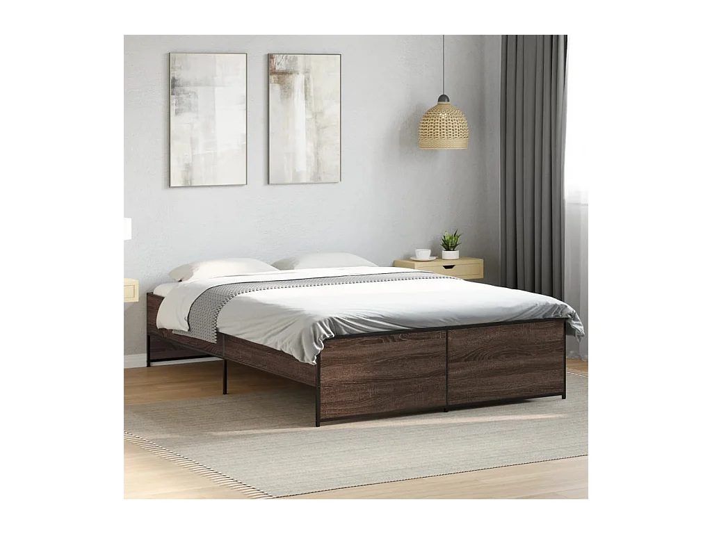 Cadre de lit sans matelas chêne marron 140x190 cm