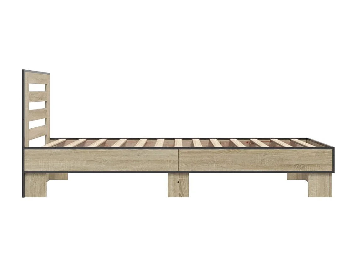 Giroletto Rovere Sonoma 90x190cm in Legno Multistrato e Metallo