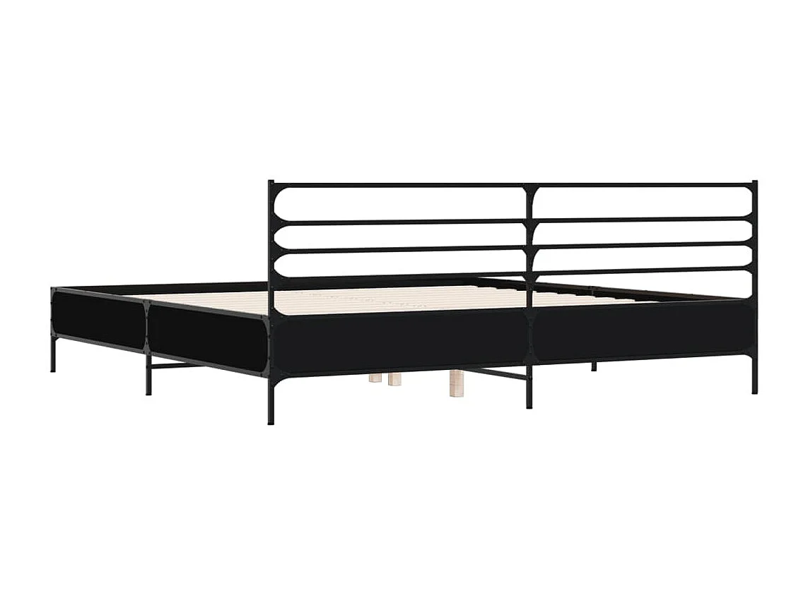 Cadre de lit sans matelas noir 180x200 cm