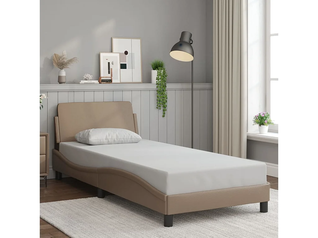 Cadre de lit sans matelas cappuccino 80x200 cm similicuir